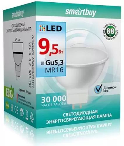 SMARTBUY (SBL-GU5_3-9_5-40K) LED-Gu5.3LED-9.5W/4000