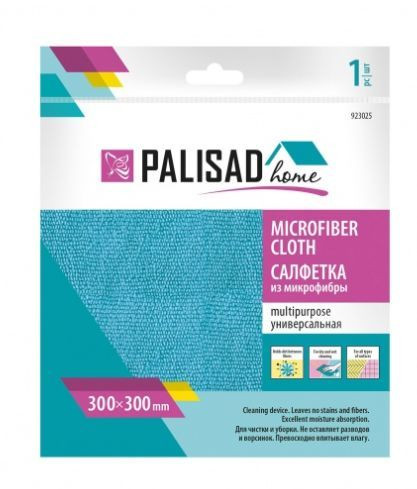 PALISAD Салфетка универс. из микрофибры 300X300 мм, голубая 923025