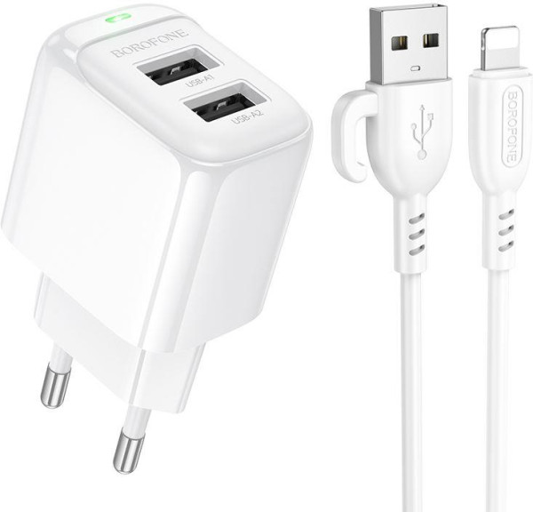 BOROFONE (6941991113758) BAS41Ai 2USB 2.0A для Lightning 8-pin