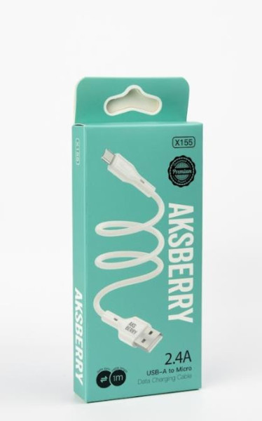 AKSBERRY (6972969383224)X155 для MicroUSB 1м 24A (белый)