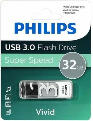 PHILIPS 32Gb VIVID3.0 Белый/Серый (FM32FD00B/97)