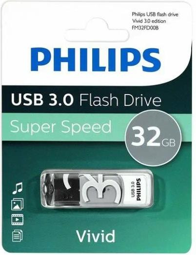 PHILIPS 32Gb VIVID3.0 Белый/Серый (FM32FD00B/97)