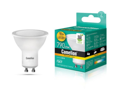 CAMELION LED10-GU10/830/GU10 (Эл.лампа светодиодная 10Вт 220В)