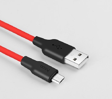 HOCO (6957531071396) X21 USB (m)-microUSB (m) 1.0м - черный/красный