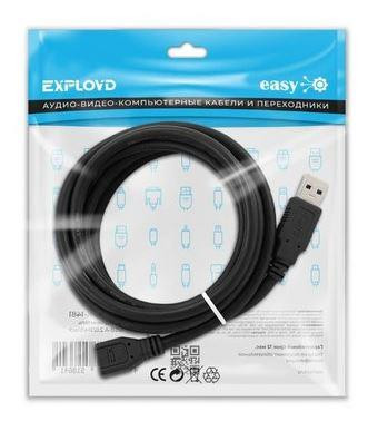 EXPLOYD EX-K-1481 удлинитель USB/USB-A/2.0/чёрный/3M