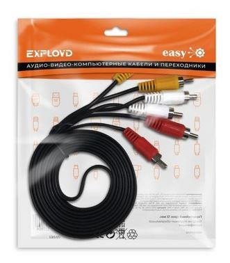 EXPLOYD EX-K-1482 кабель/3 RCA - 3 RCA/чёрный/3M