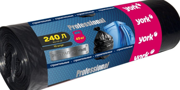 YORK мешок строительный экстрапрочный 60 мкм "YORK" 240 л. (10 шт) 090070
