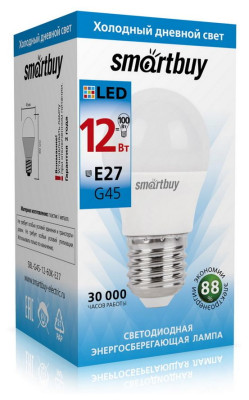 SMARTBUY (SBL-G45-12-60K-E27) G45-12W/6000/E27