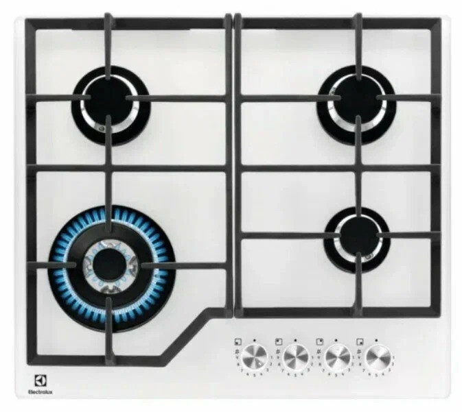 Варочная панель газовая Electrolux KGG64362W, 4 конфорки с газ-контролем, белая