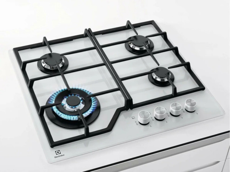 Варочная панель газовая Electrolux KGG64362W, 4 конфорки с газ-контролем, белая