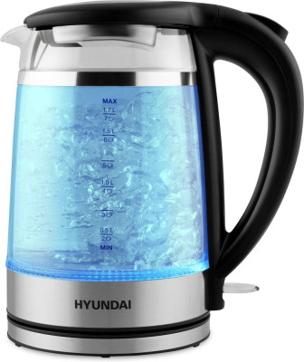 HYUNDAI HYK-G3036 1.7л. 2200Вт черный/прозрачный (стекло/пластик)