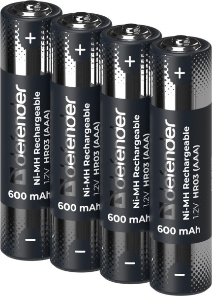 DEFENDER (56501) HR03-2BL 600 mAh ААА, Ni-MH, блистер, 2 шт