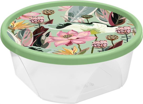 IDILAND Botanica для продуктов круглый 0,85л с декором (зеленый) 222132918/08