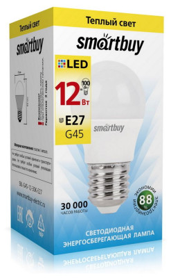 SMARTBUY (SBL-G45-12-30K-E27) G45-12W/3000/E27