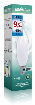 SMARTBUY (SBL-C37Can-9_5-60K-E14) свеча на ветру C37-9,5W/6000/E14