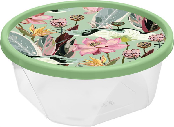 IDILAND Botanica для продуктов круглый 1,4л с декором (зеленый) 222133118/08