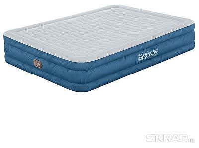 BEST WAY Матрас надувной Fortech Queen Snugable Top со встроенным электронасосом 203x152x36 см Bestway 69135