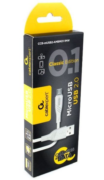 GEMBIRD/Cablexpert (17909) CCB-mUSB2-AMBMO1-CLASSIC 0.1 - 1,0 м - белый