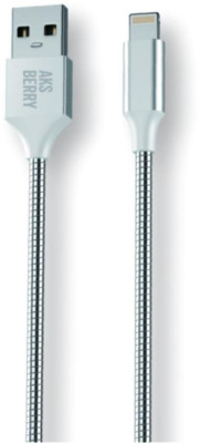 AKSBERRY (6900288560019) X161 Spring Lightning 2.4A., 1м в металлической оплетке, серебристый