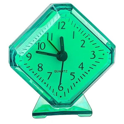 PERFEO (PF_C3093) Quartz часы-будильник "PF-TC-002", ромб. 7,5*8,5 см, зелёные