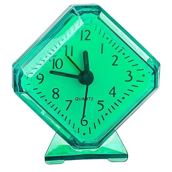 PERFEO (PF_C3093) Quartz часы-будильник "PF-TC-002", ромб. 7,5*8,5 см, зелёные