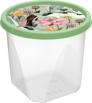 IDILAND Botanica для продуктов круглый 1л с декором (зеленый) 222133018/08