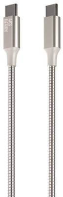 AKSBERRY (6900288580017) X161 Spring USB C - USB C, support 20V/5A, 100W, 1м в металлической оплетке, серебристый