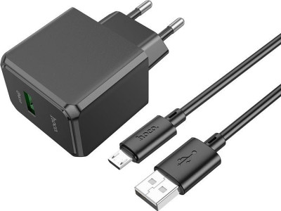 HOCO (6942007603706) CS12Am Black СЗУ 1USB 3.0A QC3.0 18W быстрая зарядка