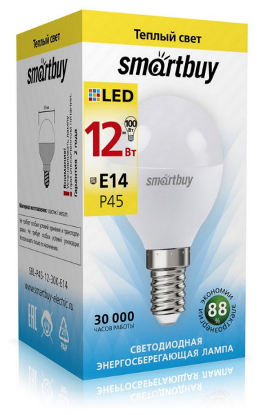 SMARTBUY (SBL-P45-12-30K-E14) P45-12W/3000/E14