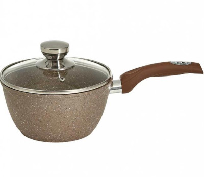 МЕЧТА 82806 с несъемной ручкой и стеклянной крышкой. "Гранит brown" 1,7л