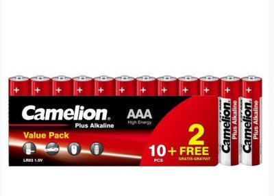 CAMELION (14260) LR03 PLUS ALKALINE BLOCK-12 (LR03-HP12, батарейка,1.5В)