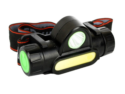 ULTRAFLASH E1340 (фонарь налоб.аккум 3,7В,димм.,черный, XPE + COB LED, 3 Ватт, 2 реж., магнит, бокс)