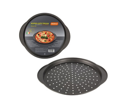 MALLONY Форма для пиццы PIZZA P-02, диам 33 см (с ручками) (008572)