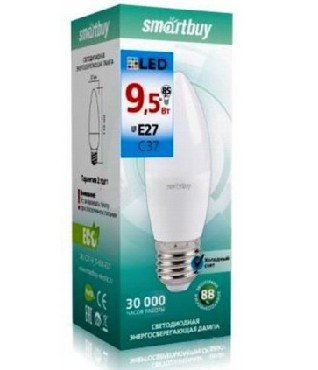 SMARTBUY (SBL-C37-9_5-60K-E27) C37-9.5W/6000/E27 (10)
