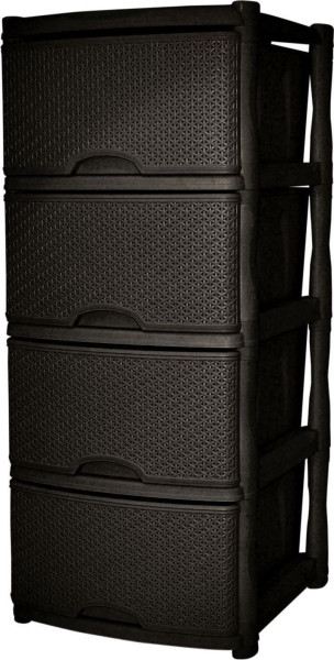KEEPLEX KL377312011 Комод Rattan четырехсекционный 50х41,5х55,5см темный каштан