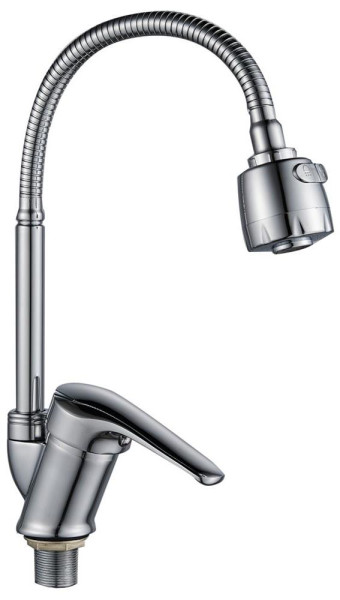 GOTA ROCIO G232514 d40 Flex Смеситель д/кухни шар. с гибким регилирующим изливом 2-х реж.аэрат гайка