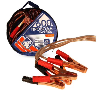 NOVA BRIGHT Провода пусковые 600А с прозрачной изоляцией, в сумке, 2.5м 47010