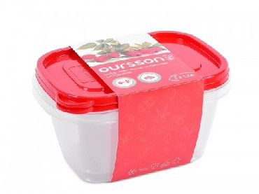 OURSSON CP2283S/RD наб. контейнеров прямоуг. 2шт.х1,1л