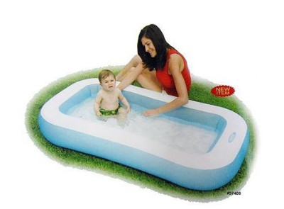 INTEX Бассейн надувной 166x100x28 см. Прямоугольный с надувным дном (в коробке) Арт. 57403NP