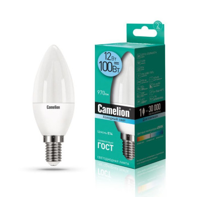 CAMELION LED12-C35/845/E14 (Эл.лампа светодиодная 12Вт 220В)