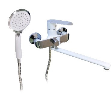 GFMARK 5270 Смеситель в ванную шаровый с дивектором на корпусе комбинированный с белой эмалью
