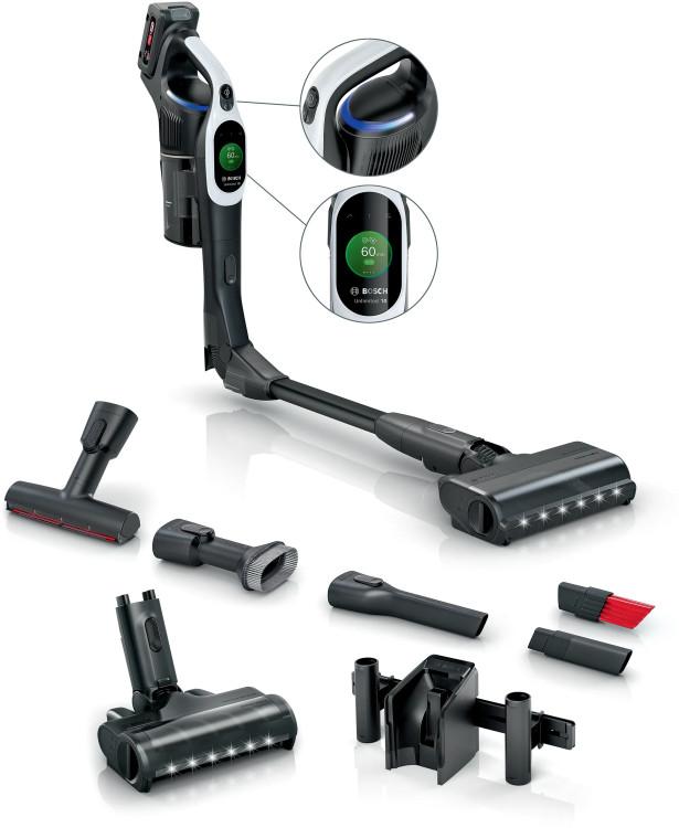 Пылесос Bosch BCS1041WAC Unlimited 10, аккумуляторный, до 80 минут работы