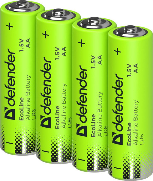 DEFENDER (56031) LR6-4S АА, шринк, 4 шт., EcoLine