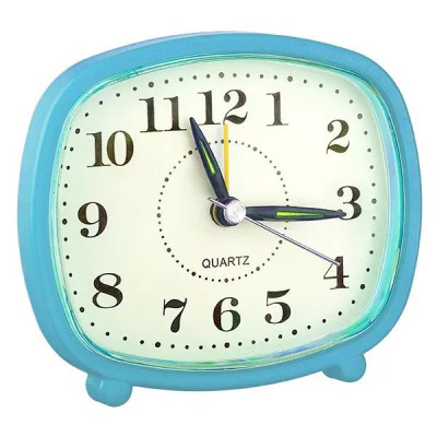 PERFEO (PF_C3103) Quartz часы-будильник "PF-TC-005", прямоугольные 10*8,5 см, синие
