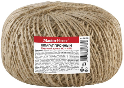 MASTER HOUSE джутовый Прочный (клубок) 100м 1.0мм 60186