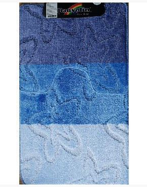 САНАКС 00205 SILVER Коврик в ванную двойной ГОЛУБОЙ 60х100+50х60 см 100% полиэстер