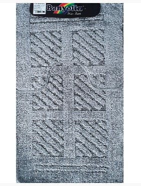 САНАКС 00284 CLASSIC UNI КВАДРАТЫ Коврик в ванную двойной СЕРЫЙ 55х90+45х55 см 100% полиэстер