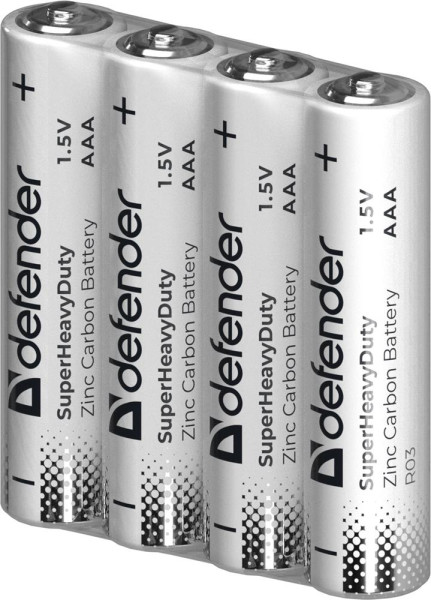 DEFENDER (56026) R03-4S ААА, шринк, 4 шт., Zinc