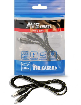 AVS IP-521 для iphone 5 (1м) (плоский текстиль)