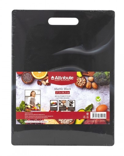 ATTRIBUTE ABX147 Доска разделочная MARBLE Black 27,5х36,5см